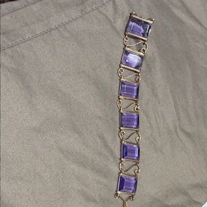Purple Stone Bracelet with Gold Accents